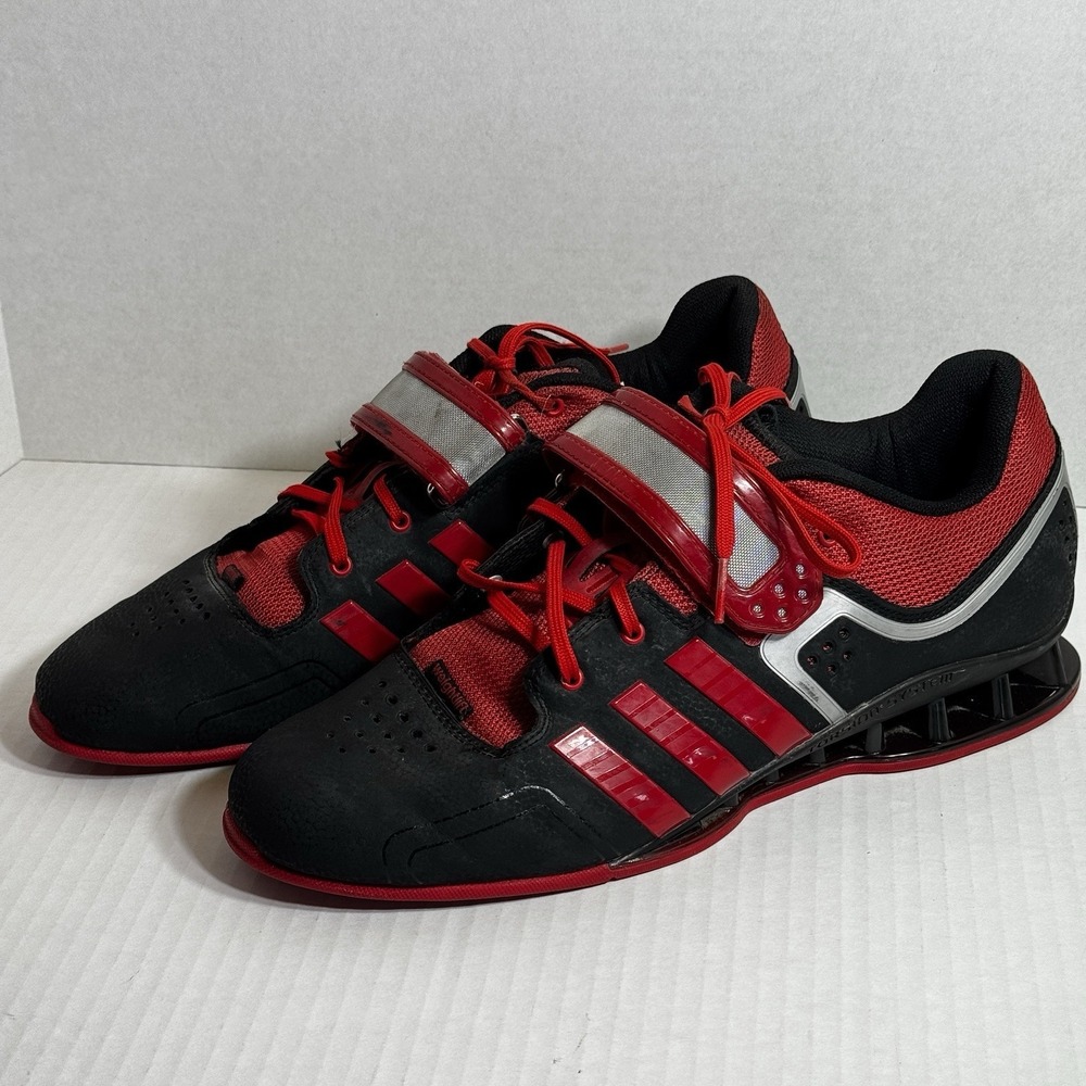 Adidas Adipower Weightlifting Mens Black Red Athletic Shoes M21865 SZ 12 Rare‎